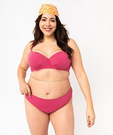bas de maillot de bain en maille scintillante femme grande taille rose bas de maillots de bainK087801_3