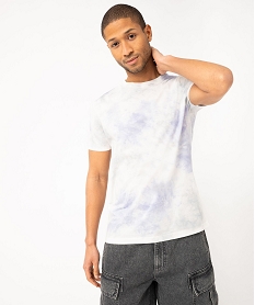 GEMO Tee-shirt à manches courtes effet tie and dye homme violet standard