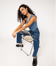 GEMO Jean Straight taille haute femme bleu standard