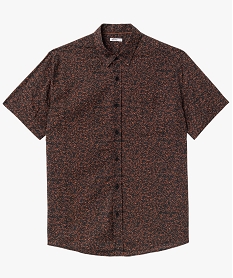 GEMO Chemise à manches courtes imprimée homme Brun