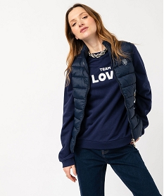 GEMO Blouson sans manches finement matelassé femme Bleu