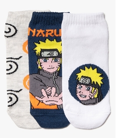 GEMO Chaussettes ultra courtes imprimées garçon - Naruto (lot de 3) Bleu