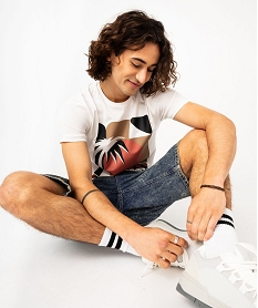 GEMO Tee-shirt à manches courtes motif Los Angeles homme blanc chine