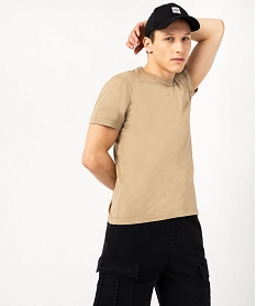 GEMO Tee-shirt à manches courtes uni homme beige standard