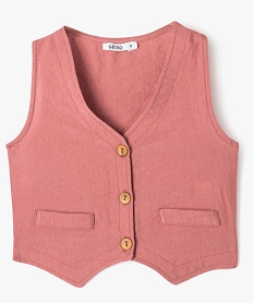 GEMO Gilet de costume sans manches fille Rose