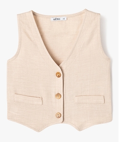 GEMO Gilet de costume sans manches fille Beige
