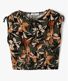 GEMO Chemise sans manches à motifs exotiques fille Vert