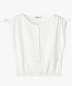 GEMO Blouse sans manches avec épaules froncées fille Beige