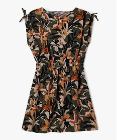 GEMO Robe en viscose à motif feuillage fille Vert