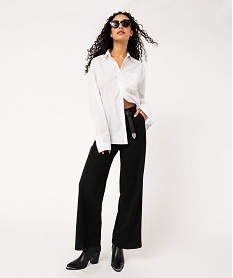 GEMO Pantalon large en maille fluide extensible femme noir standard