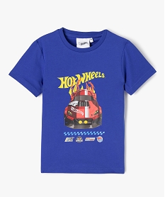 GEMO Tee-shirt à manches courtes motif voiture de course garçon - Hot Wheels Bleu