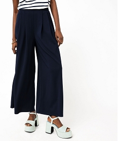 GEMO Pantalon large à pinces femme Bleu