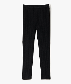 GEMO Pantalon leggings en maille côtelée fille noir standard