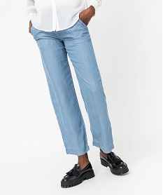 GEMO Pantalon large et fluide en Lyocell femme bleu vif