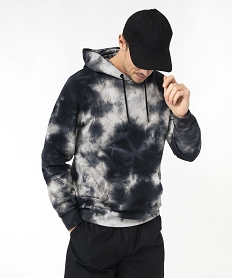 GEMO Sweat à capuche tie-and-dye homme noir standard