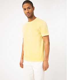 GEMO Tee-shirt à manches courtes et col rond homme jaune vif