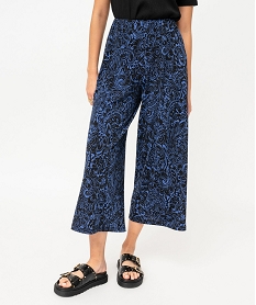 GEMO Pantalon 78e ample en maille imprimée femme Imprimé