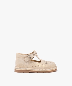 GEMO Babies bébé fille dessus cuir uni motifs perforés dore
