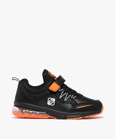 GEMO Baskets garçon jogger à bride scratch avec semelle à bulle dair et passants pour lacets - Freegun orange chine