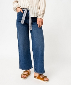 GEMO Pantacourt en jean large avec ceinture à nouer femme - LuluCastagnette Bleu