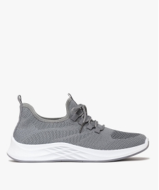 GEMO Baskets homme unies en mesh à col élastique et souple gris standard
