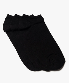 GEMO Chaussettes homme ultra courtes unies (lot de 3) noir standard