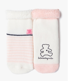 GEMO Bottons en maille bouclette bébé fille (lot de 2) - LuluCastagnette rose standard