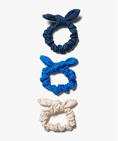 GEMO Chouchous à nœuds et pois pailletés fille (lot de 3) Bleu
