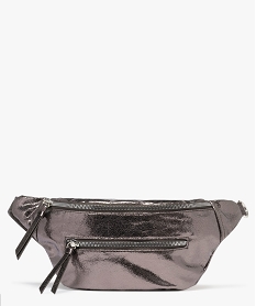 GEMO Sac banane métallisé femme Gris