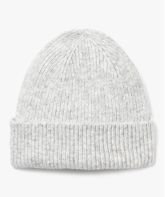 GEMO Bonnet en maille côtelée chinée à revers cousu Gris