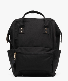 GEMO Sac à dos grand format avec ouverture grand angle et poches ordinateur femme noir standard