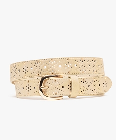 GEMO Ceinture brillante ajourée et à clous femme dore
