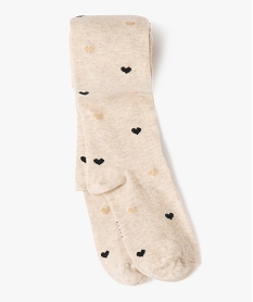 GEMO Collants chauds à motifs cœurs fille Beige