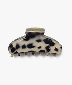 GEMO Pince à cheveux forme crabe imprimée grand format Beige