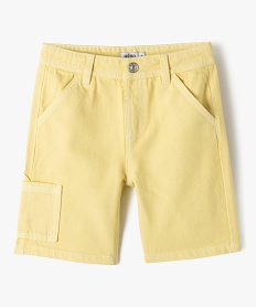 GEMO Bermuda en jean coloré à poche latérale garçon Jaune