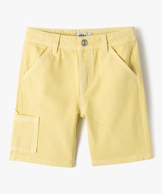 GEMO Bermuda en jean coloré à poche latérale garçon jaune standard