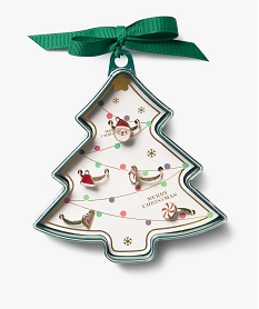 GEMO Coffret de bagues de Noël fille (lot de 5) Vert