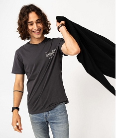 GEMO Tee-shirt à manches courtes avec motif poitrine homme Gris