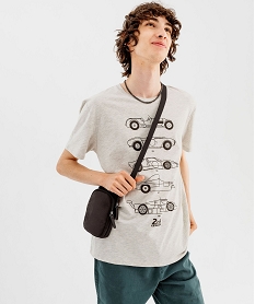 GEMO Tee-shirt manches courtes chiné imprimé homme - 24 h du Mans Gris