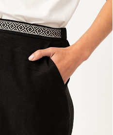 short ample avec ceinture a motif ethnique femme noir shortsK183501_2