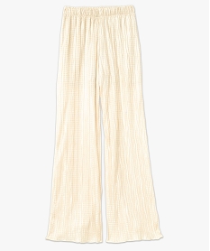 GEMO Pantalon large en maille gaufrée scintillante femme blanc chine
