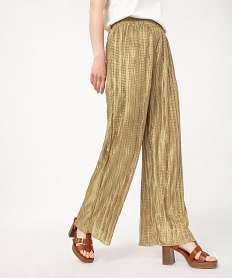 GEMO Pantalon large en maille gaufrée scintillante femme Blanc