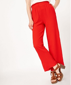 GEMO Pantacourt large en maille gaufrée femme Rouge
