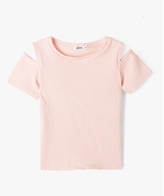 GEMO Tee-shirt à manches courtes avec épaules dénudées fille Rose