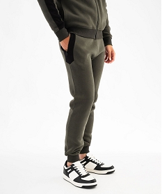 GEMO Pantalon de jogging bicolore homme kaki standard