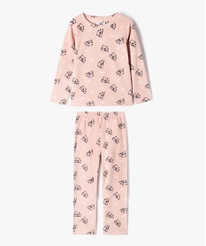 GEMO Pyjama 2 pièces en polaire imprimée fille Rose