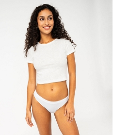GEMO Culotte en matière extensible femme blanc chine