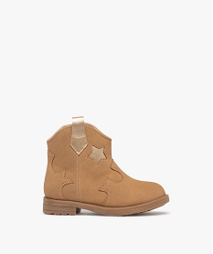 GEMO Boots fille style santiag à bout rond et à zip beige standard