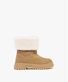 GEMO Boots bébé fille fourrées à col retourné et en suédine beige standard