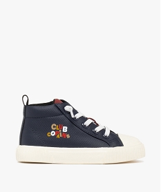 GEMO Baskets garçon montantes en toile et à semelle plateforme Bleu